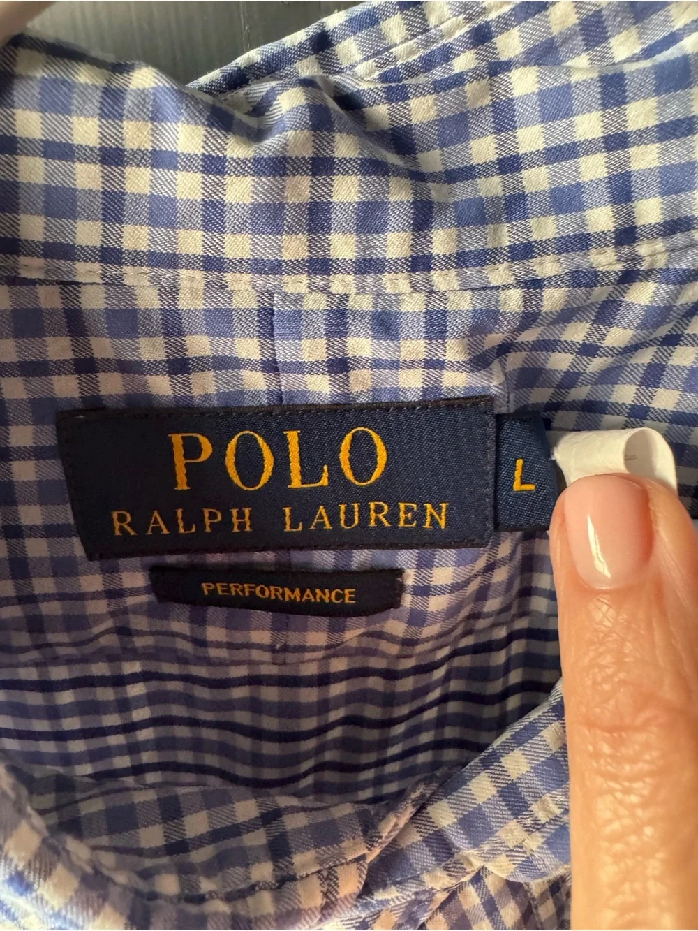 Ralph Lauren Small Blue & White Check Button-Down Dress Shirt